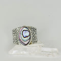 Anillo Artesanal Plata 950 con Ábalone Texturizado
