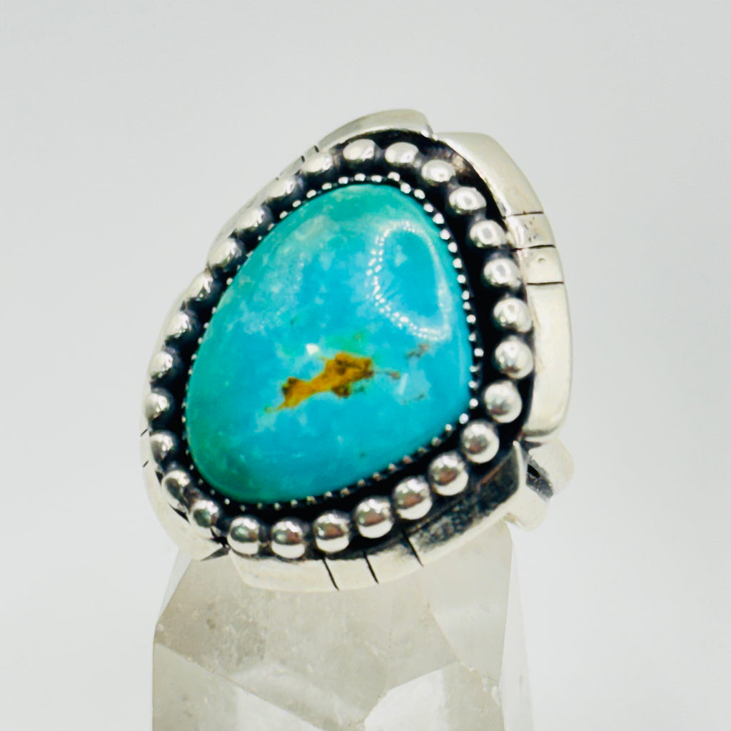 Handmade Ring | 950 Sterling Silver & Natural Arizona Turquoise