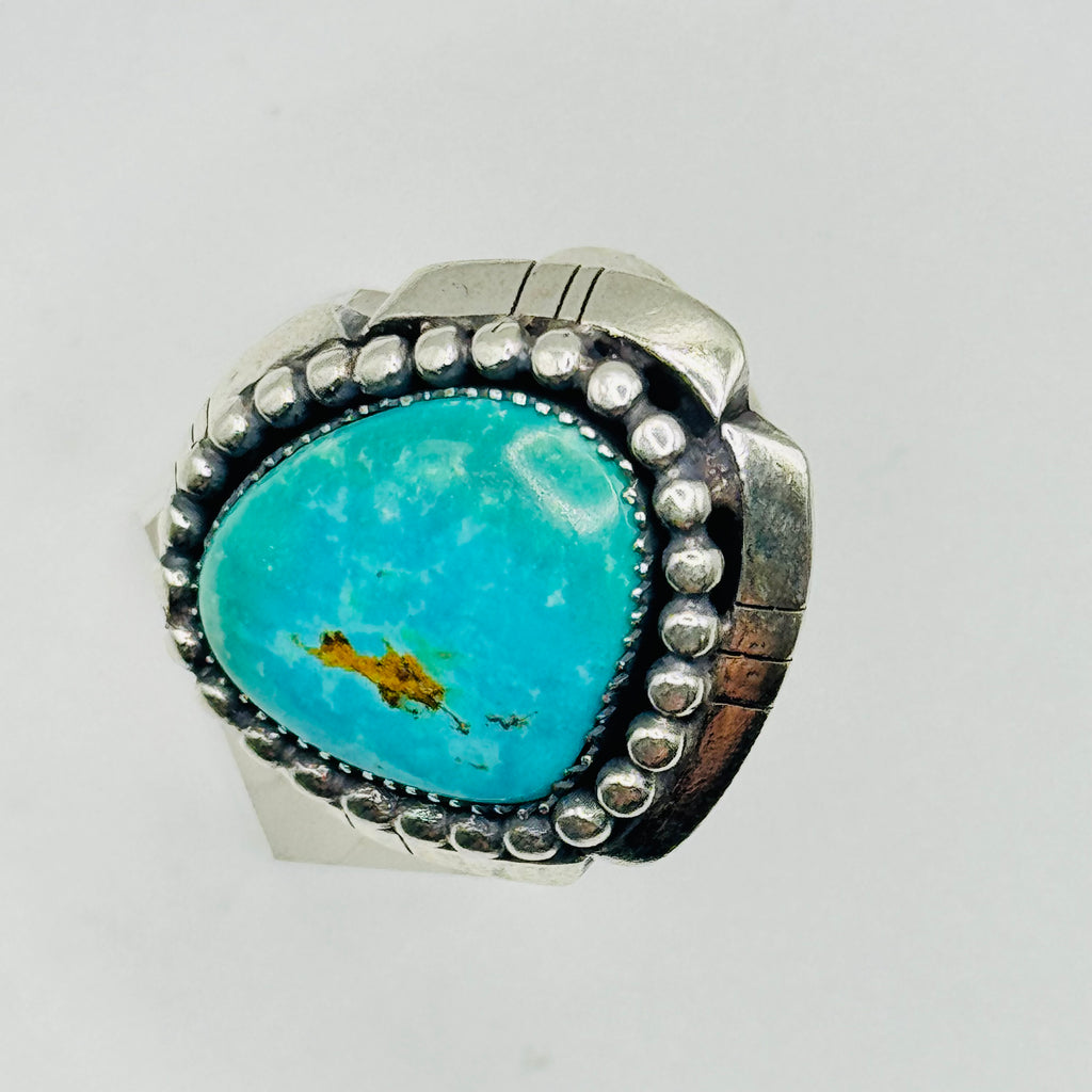 Handmade Ring | 950 Sterling Silver & Natural Arizona Turquoise
