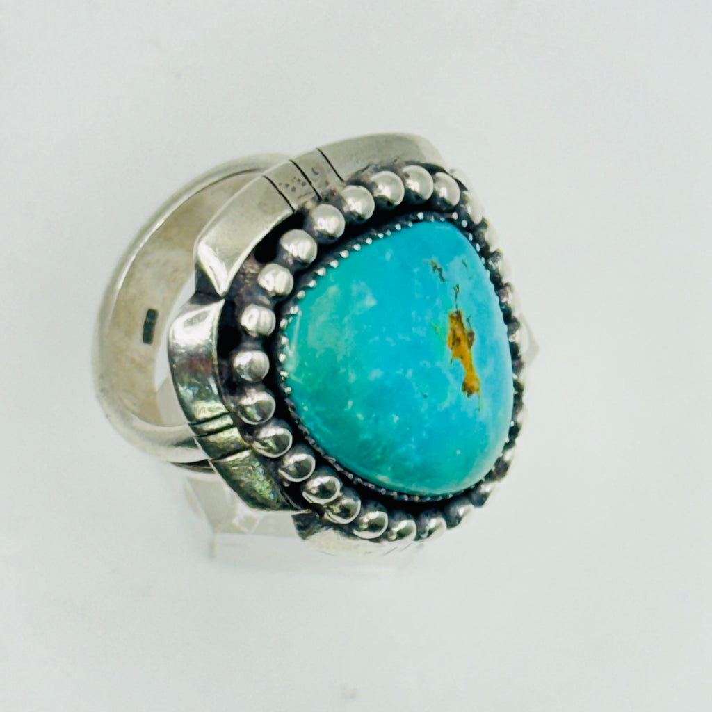 Handmade Ring | 950 Sterling Silver & Natural Arizona Turquoise