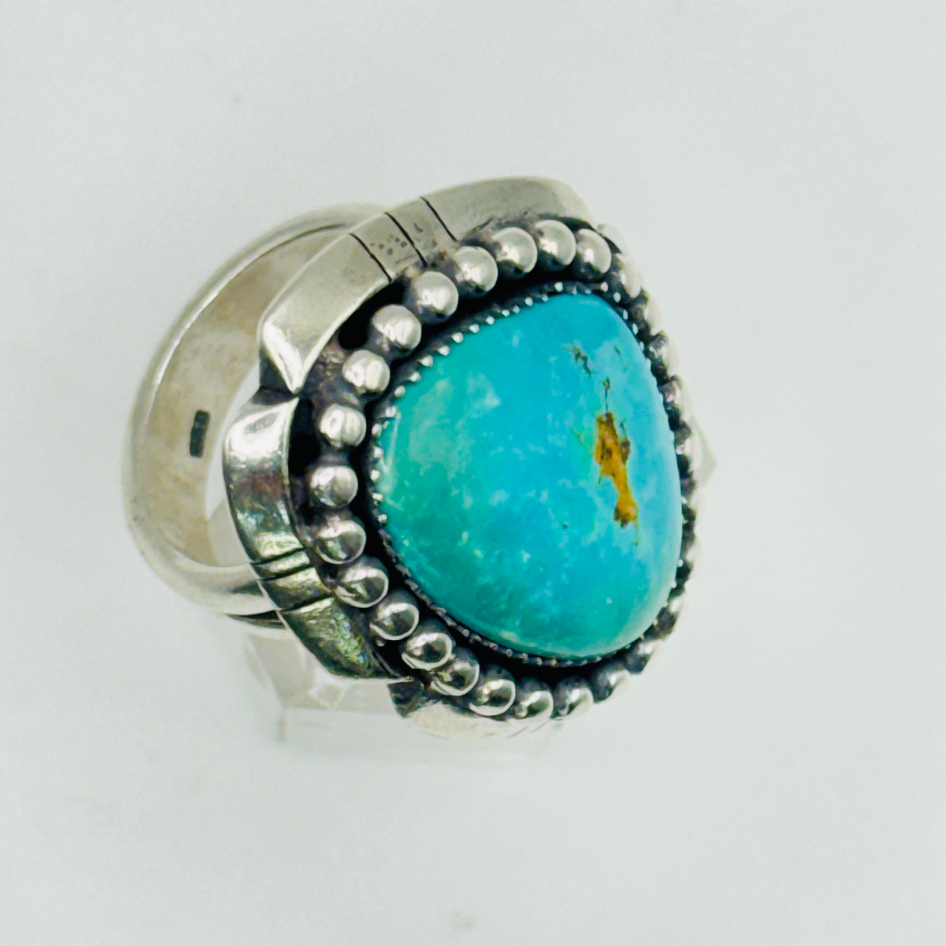 Handmade Ring | 950 Sterling Silver & Natural Arizona Turquoise
