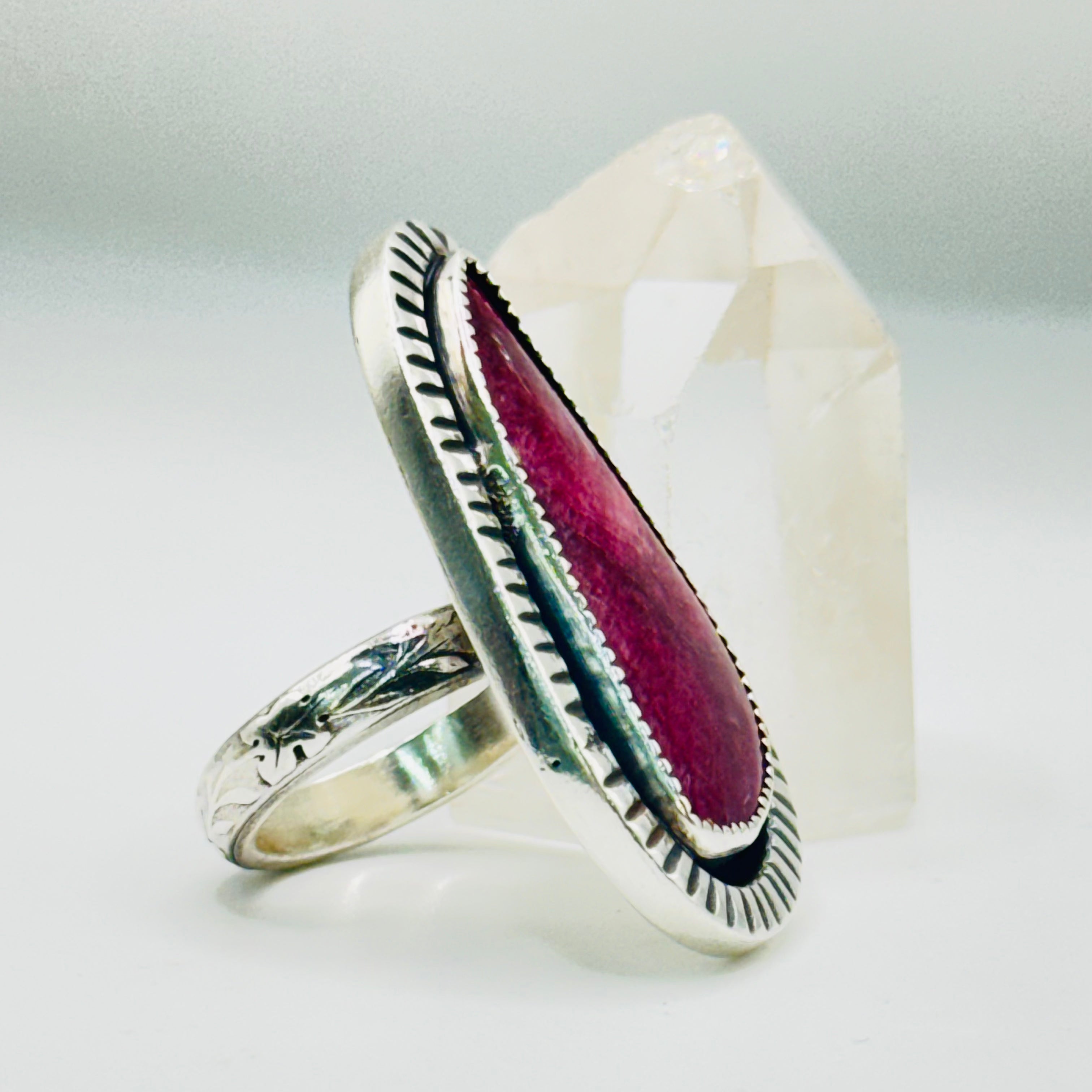 Handmade Ring | 950 Sterling Silver & Purple Spiny Oyster