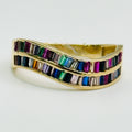 Designer Ring | 10K Gold & Colorful Swarovski crystal
