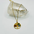 Tree of Life Necklace | 10K Gold & Colorful Swarovski crystal