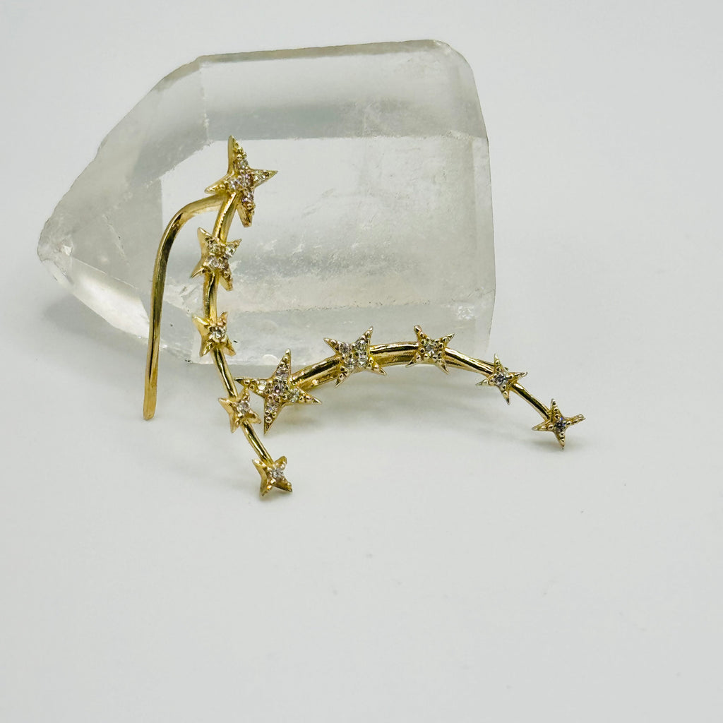 Star Earrings | 10K Gold & Swarovski crystal