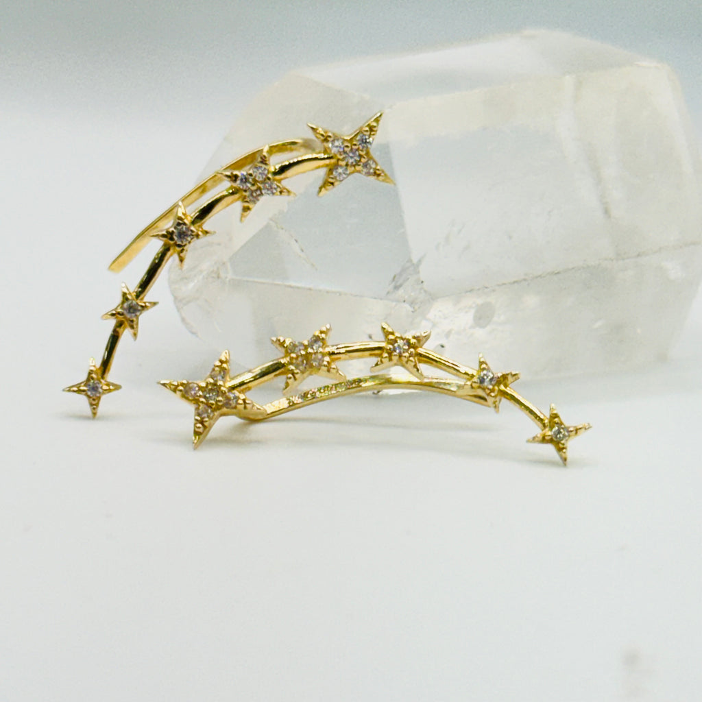 Star Earrings | 10K Gold & Swarovski crystal