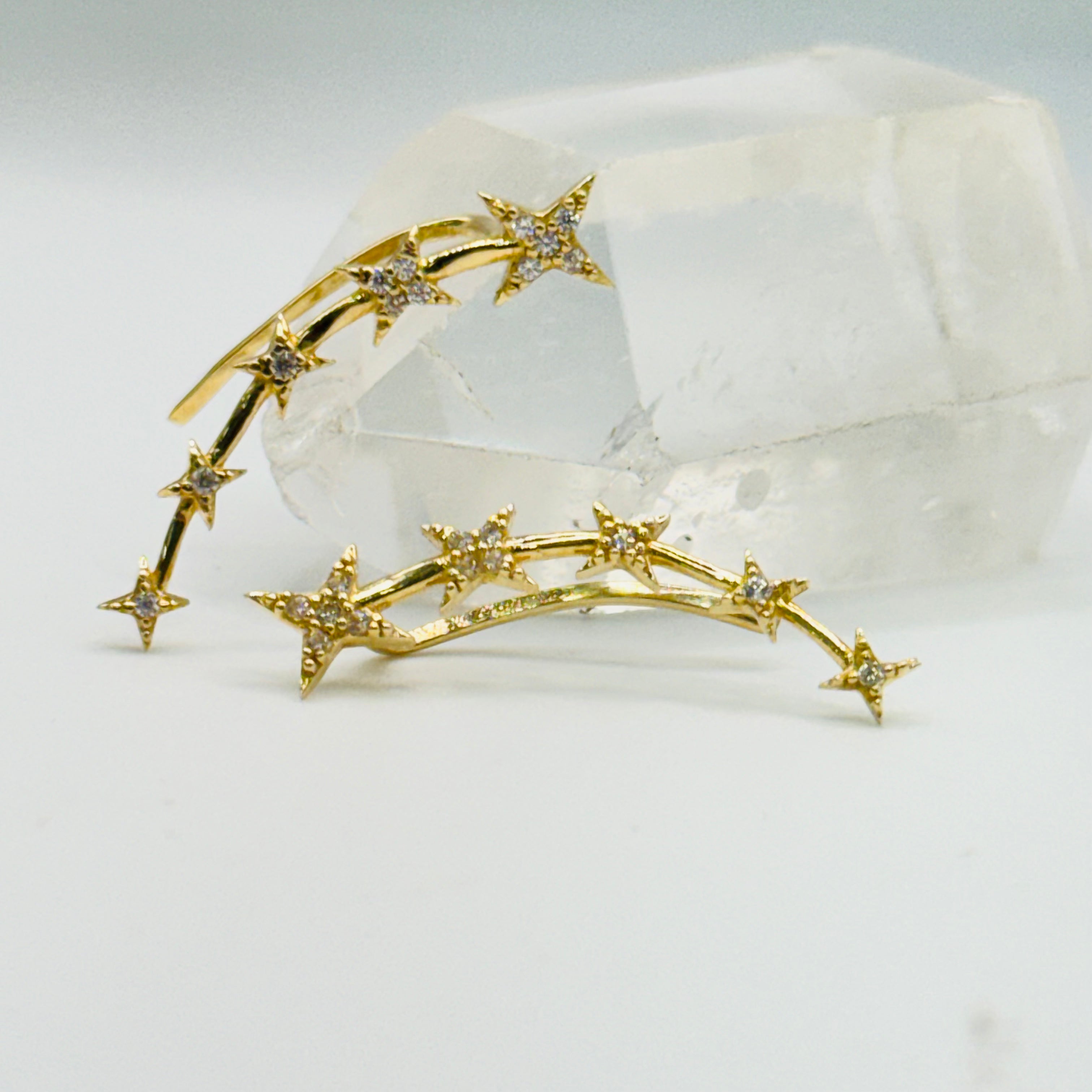 Star Earrings | 10K Gold & Swarovski crystal