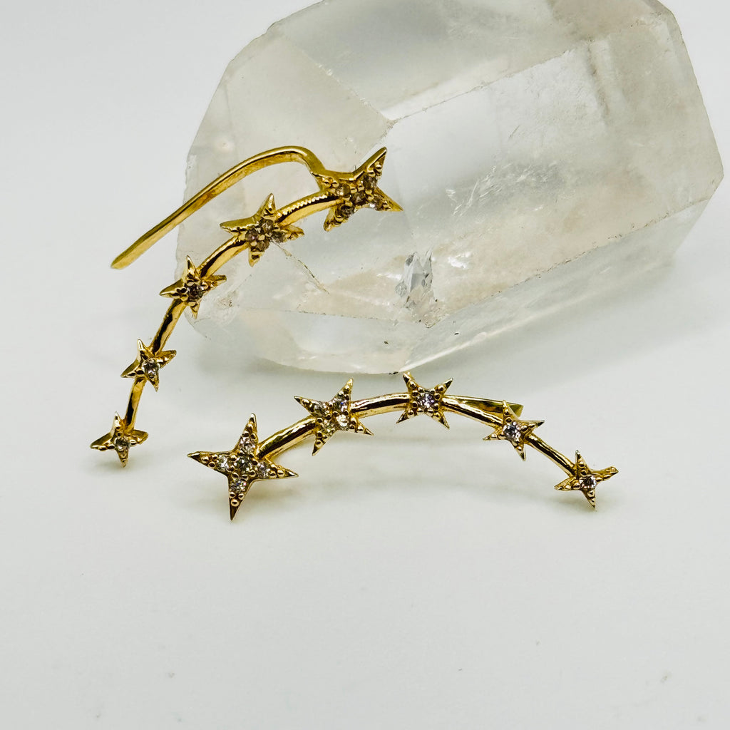 Star Earrings | 10K Gold & Swarovski crystal