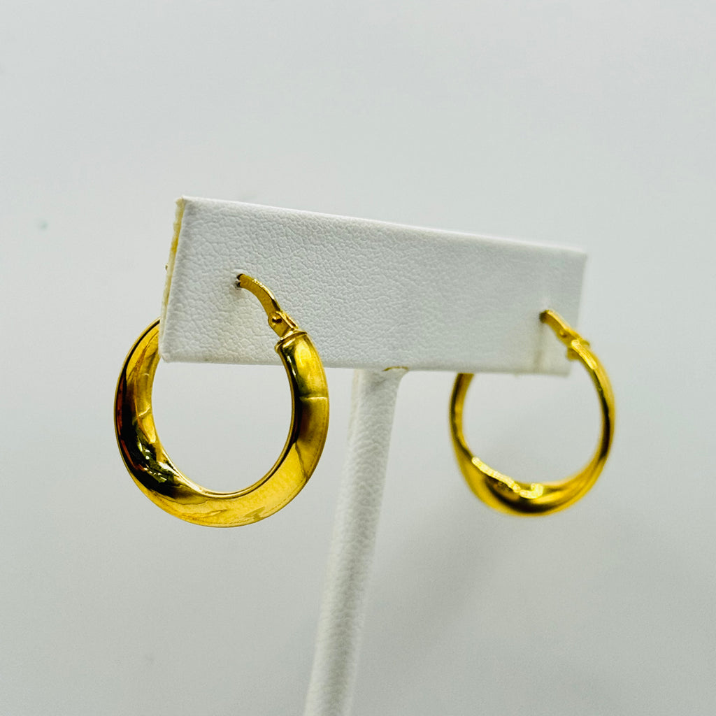 Designer Gold Hoop Earrings | 10K Gold