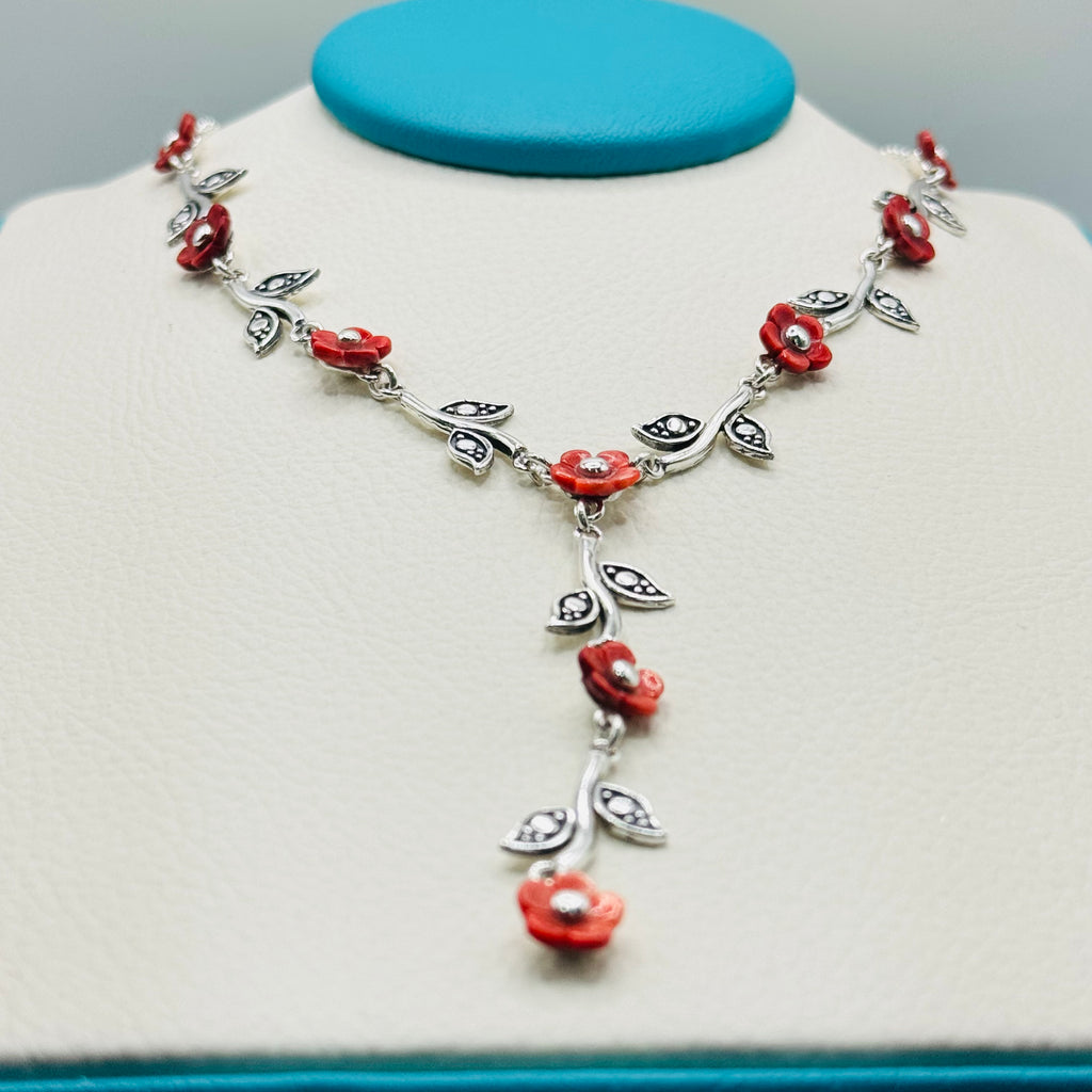 Collar de Flor de Ostión Espinosa | Plata Fina 950 Hecha a Mano