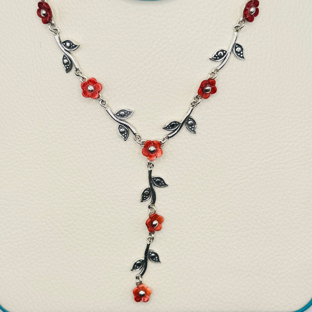 Collar de Flor de Ostión Espinosa | Plata Fina 950 Hecha a Mano