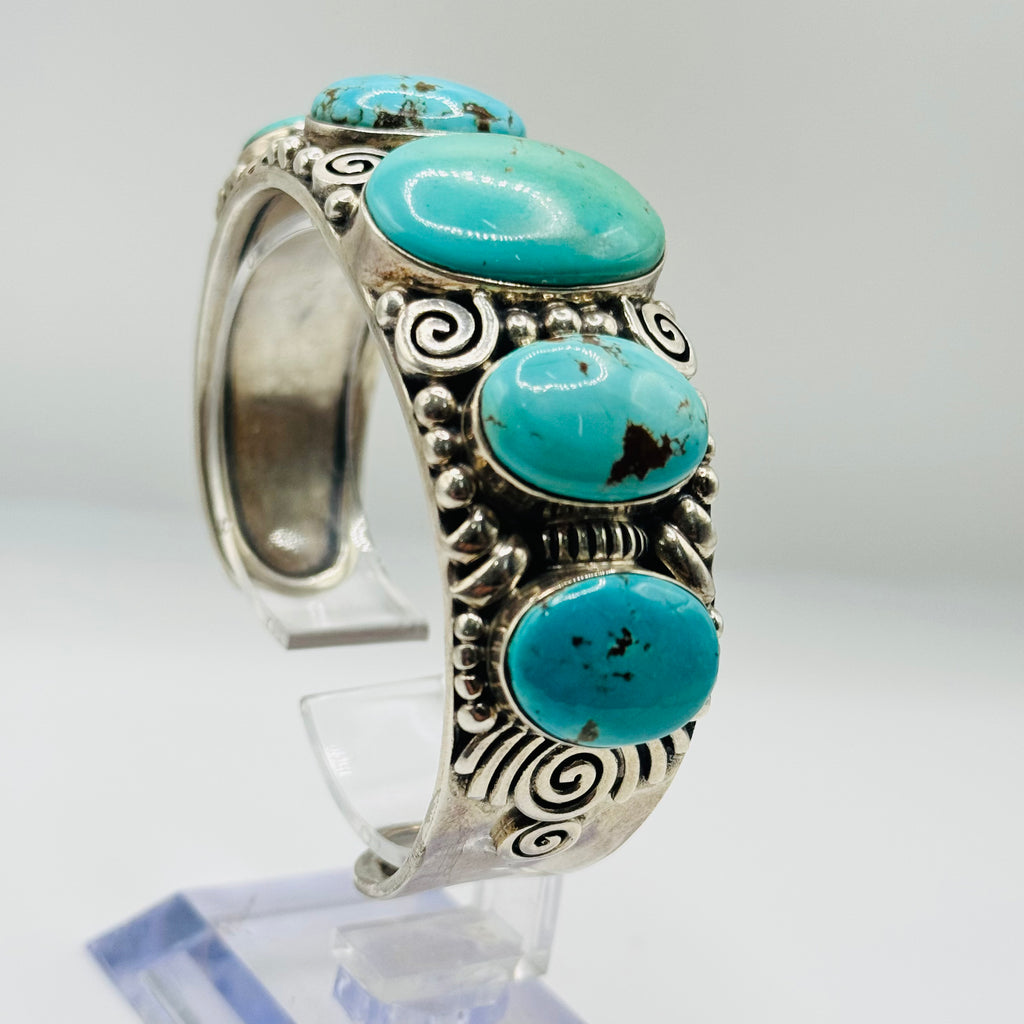 Turquoise Bracelet | Handcrafted Sterling Silver 950 & Natural Turquoise