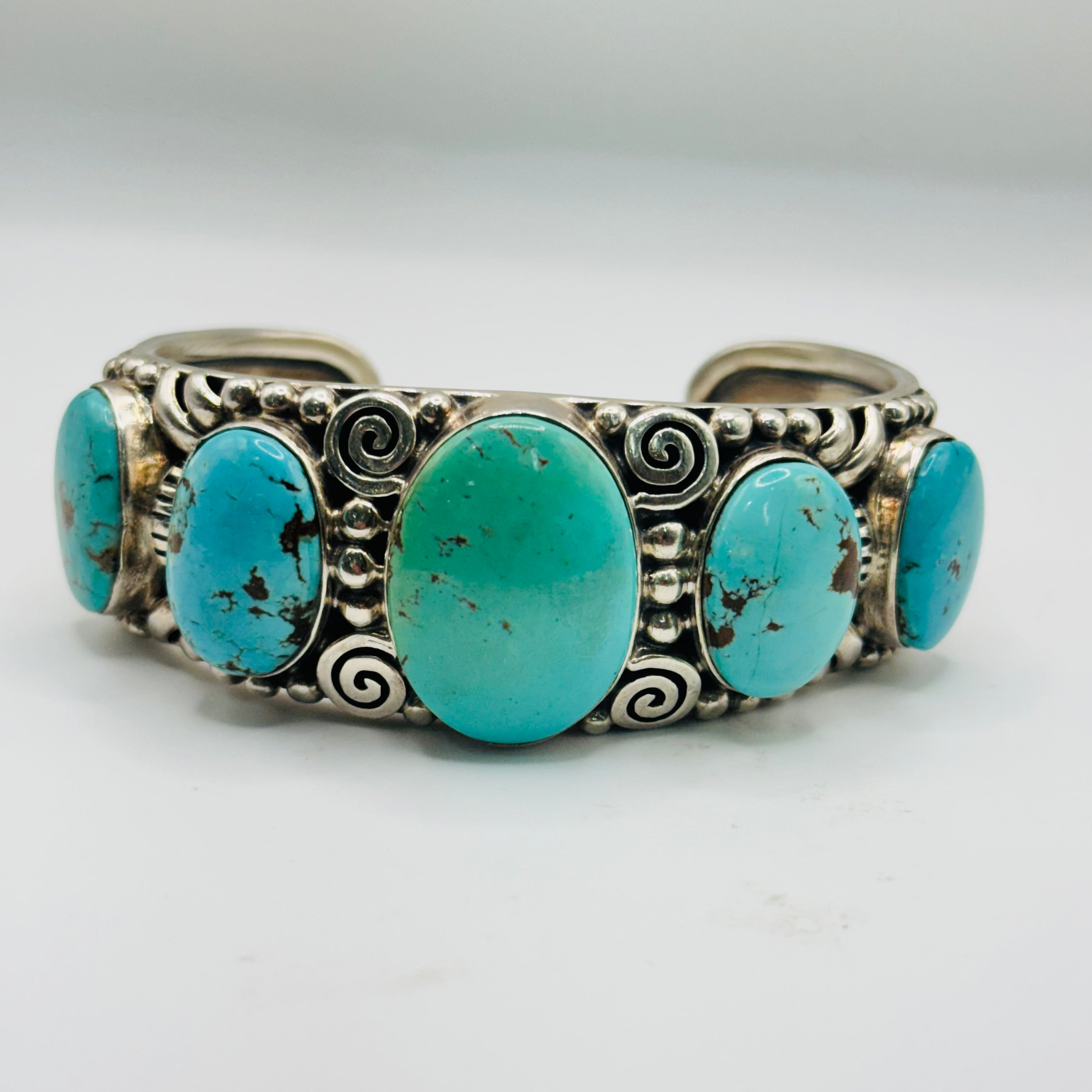 Turquoise Bracelet | Handcrafted Sterling Silver 950 & Natural Turquoise