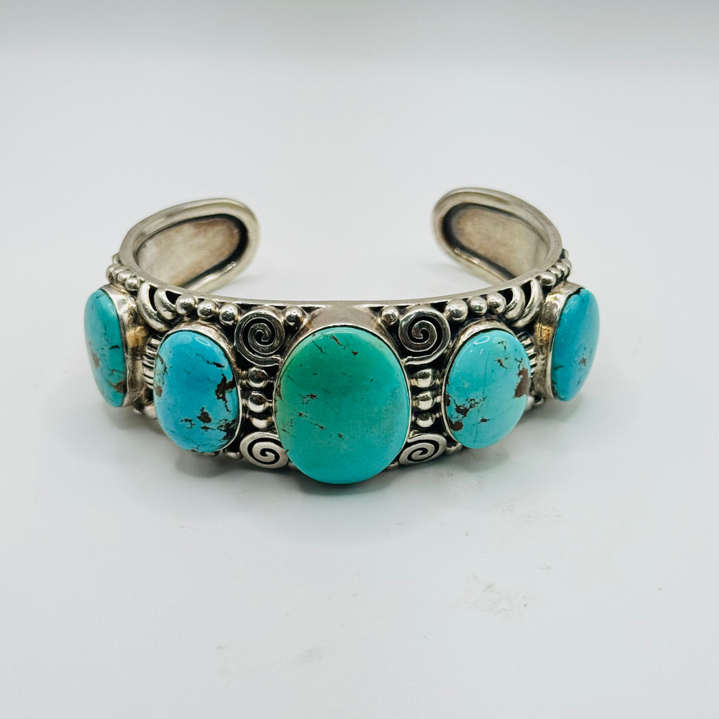 Turquoise Bracelet | Handcrafted Sterling Silver 950 & Natural Turquoise
