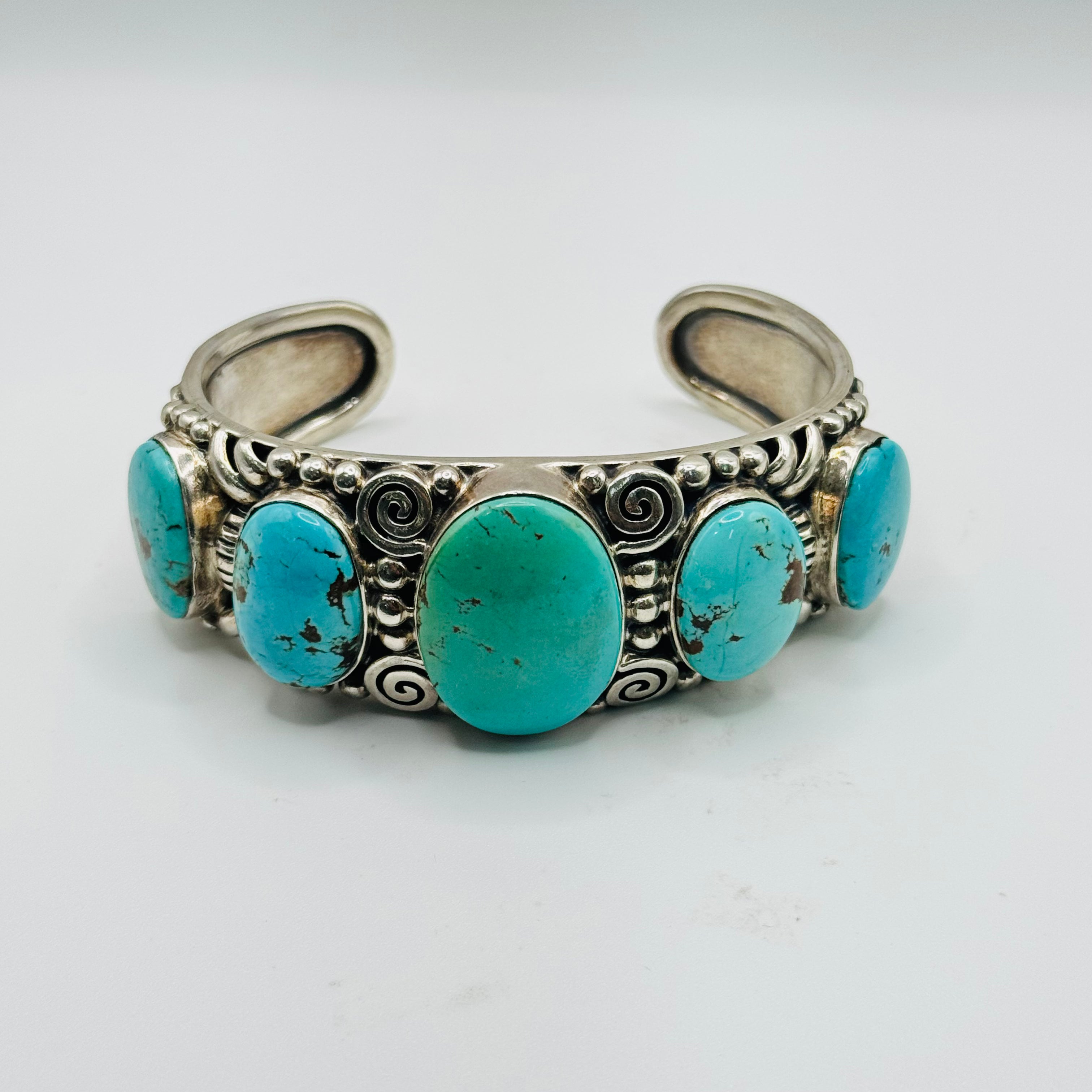 Turquoise Bracelet | Handcrafted Sterling Silver 950 & Natural Turquoise