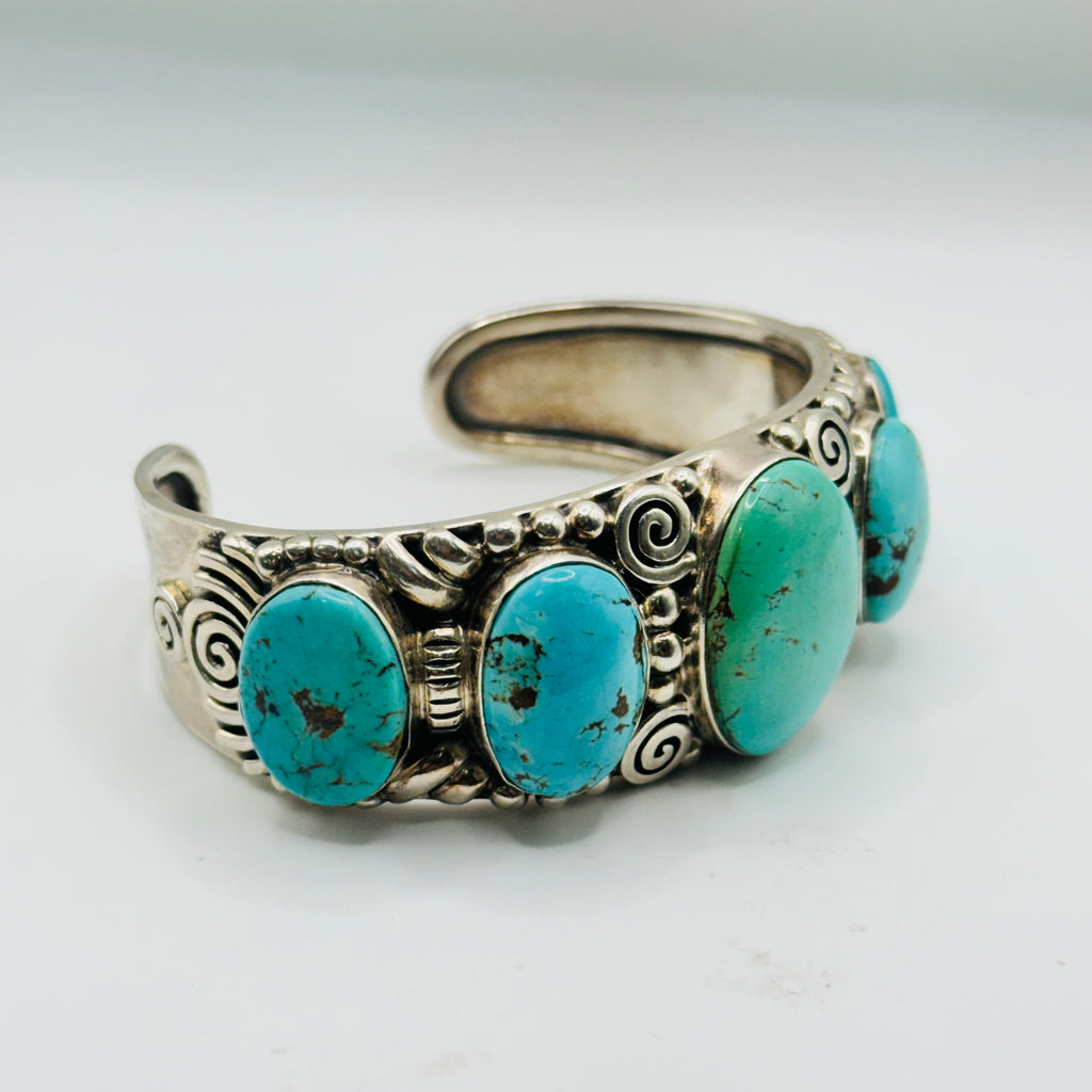 Turquoise Bracelet | Handcrafted Sterling Silver 950 & Natural Turquoise