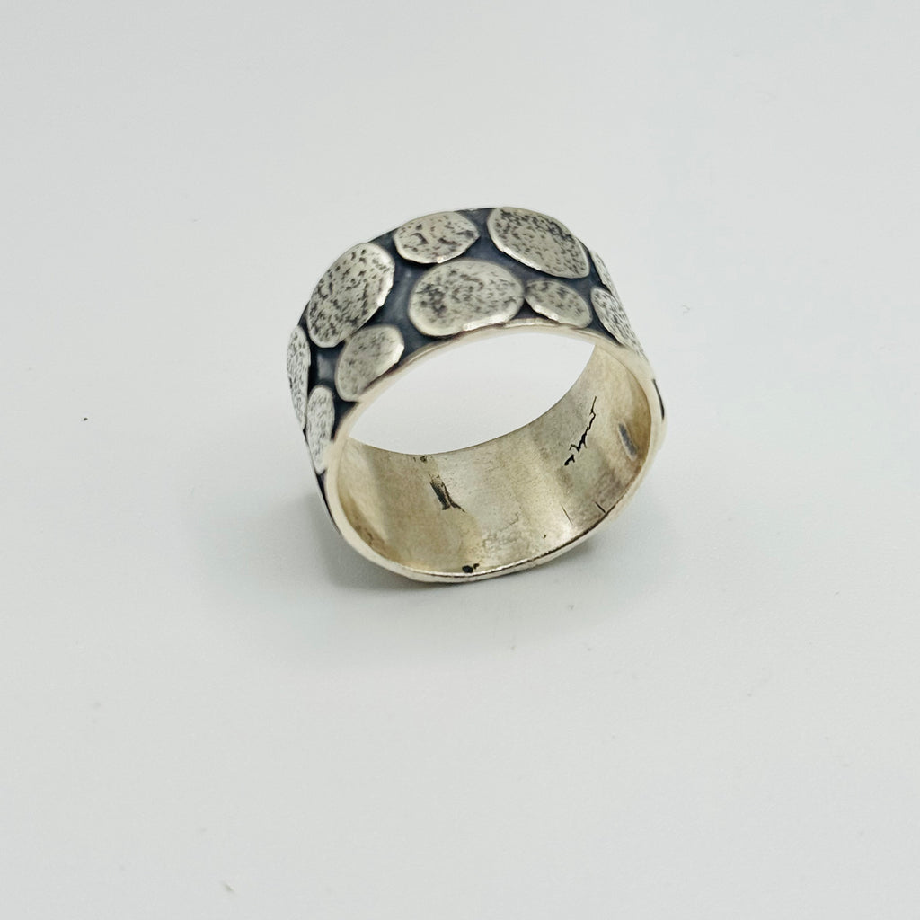 Handmade Ring with Soldered Circles | 950 Sterling Silver
