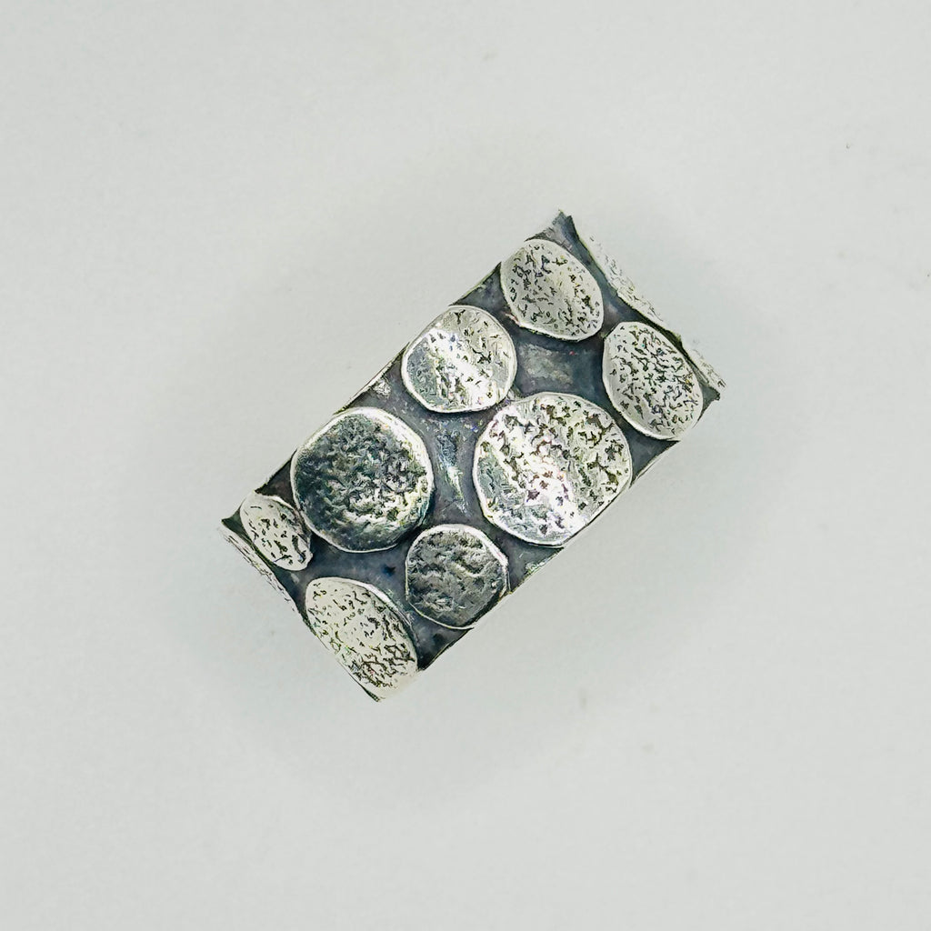 Handmade Ring with Soldered Circles | 950 Sterling Silver