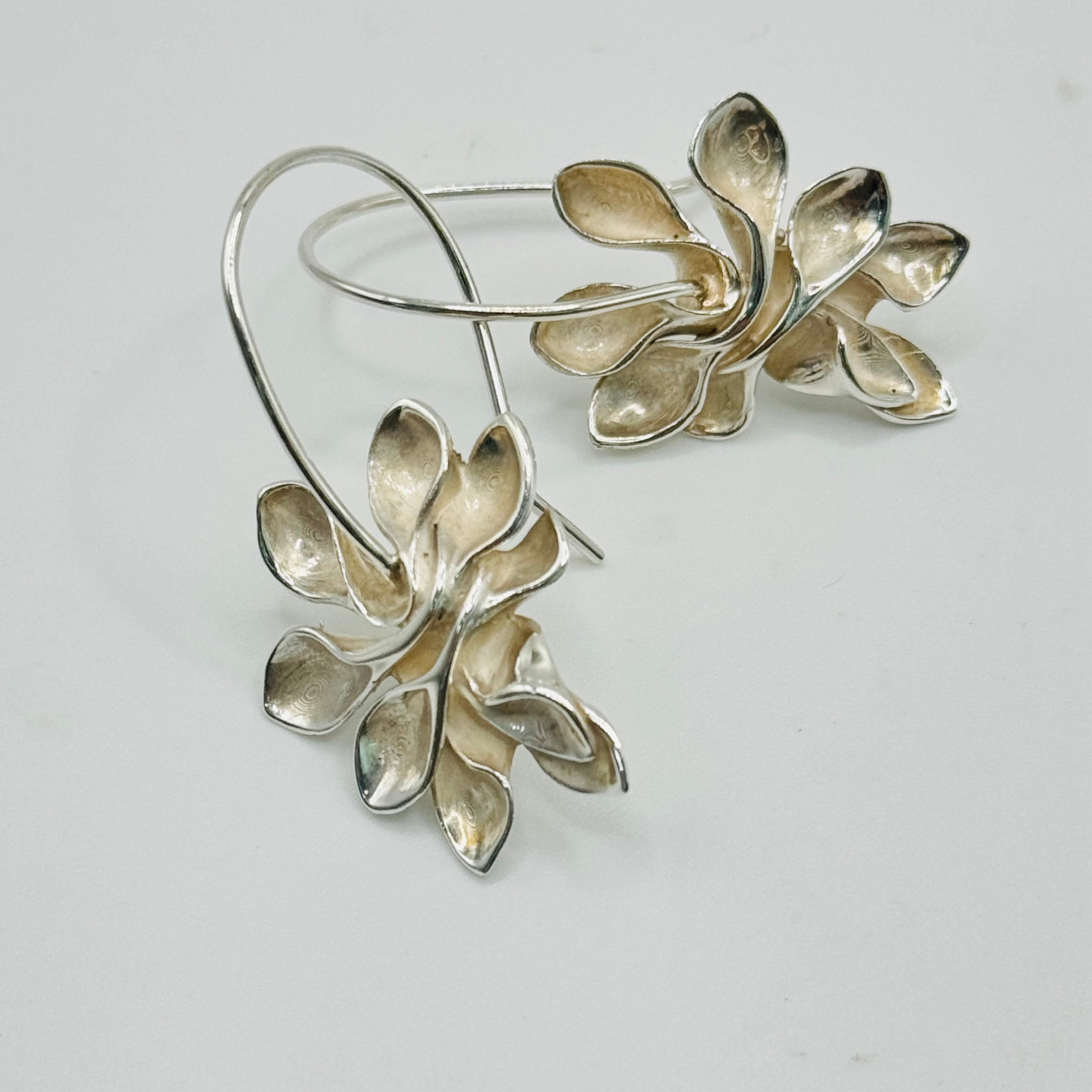 Handmade Leaf Cluster Earrings | 950 Sterling Silver