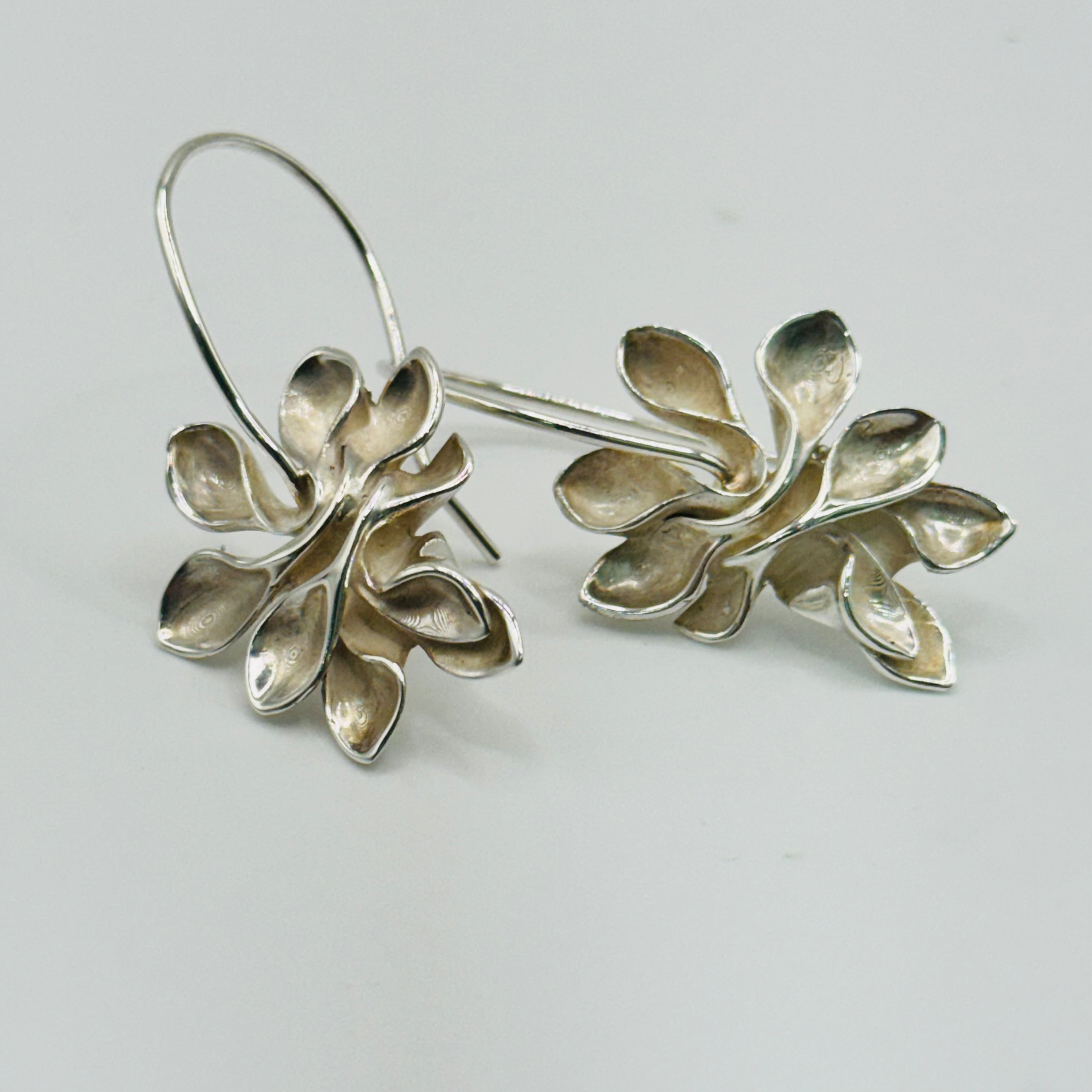 Handmade Leaf Cluster Earrings | 950 Sterling Silver