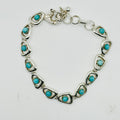 Delicate Sterling Silver 950 & Natural Larimar Handmade Bracelet