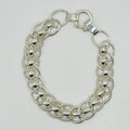 Pulsera texturizada hecha a mano de plata de ley 950
