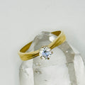 10K Gold Engagement Ring with Swarovski Crystals - Size 7 1/2