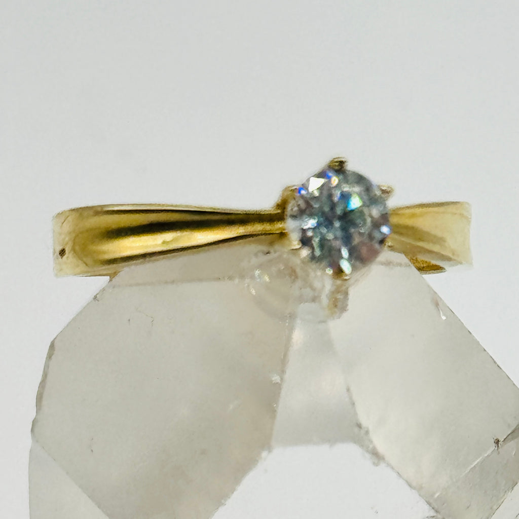 10K Gold Engagement Ring with Swarovski Crystals - Size 7 1/2