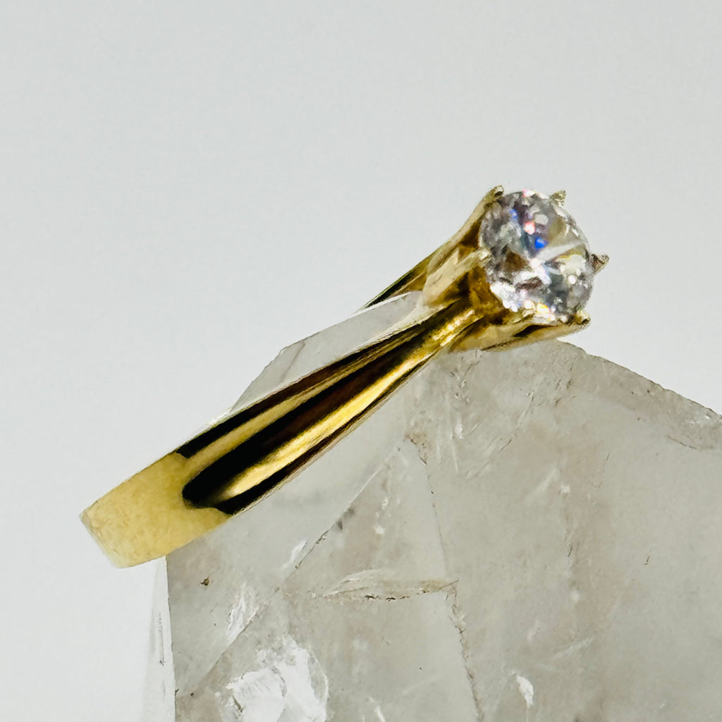 10K Gold Engagement Ring with Swarovski Crystals - Size 7 1/2