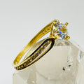 10K Gold Engagement Ring with Swarovski Crystals - Size 8