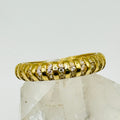 10K Gold  Ring with Swarovski Crystal Design Details - Size 7