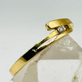 Delicate 10K Gold Ring with Swarovski Crystal - Size 9
