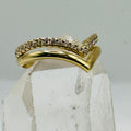 10K Gold Ring with Swarovski Crystal Design - Size 6 1/2
