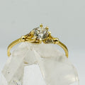 Classic 10K Gold Engagement Ring with Swarovski Crystal - Size 9