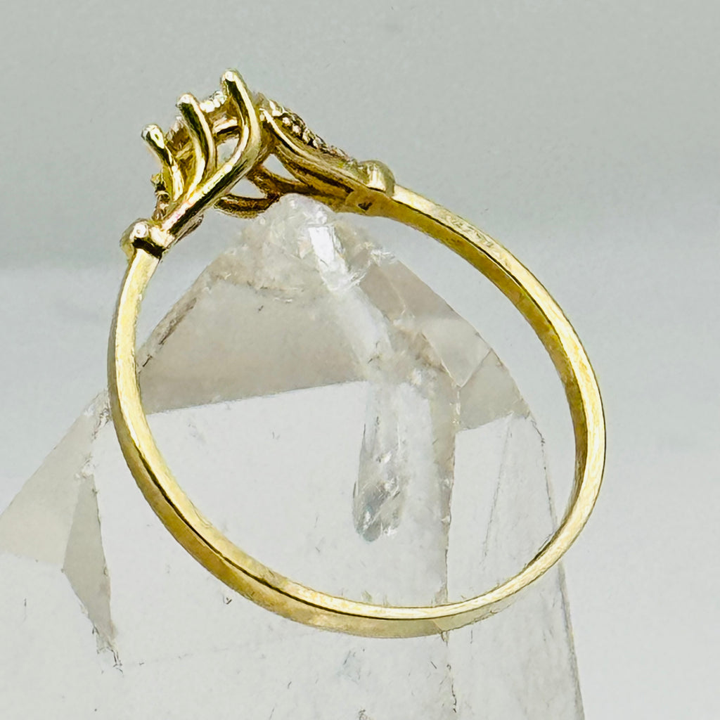 Classic 10K Gold Engagement Ring with Swarovski Crystal - Size 9