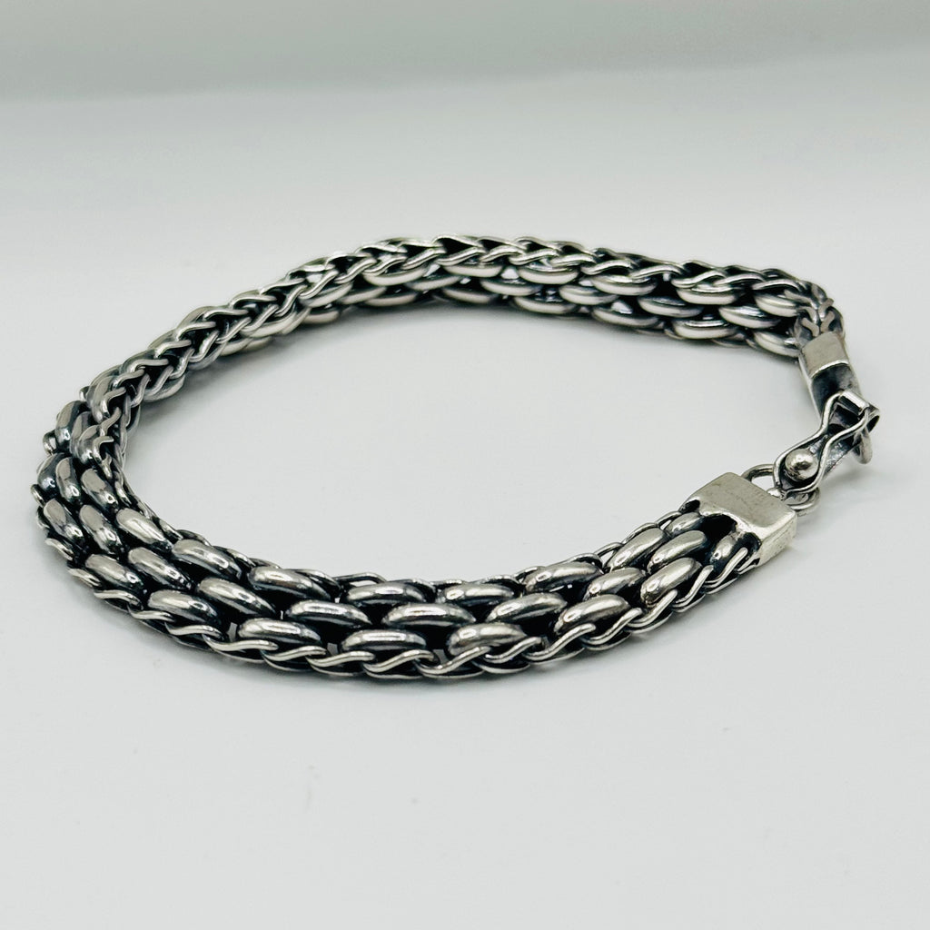 Men's Thick Handmade Sterling Silver 950 Bracelet