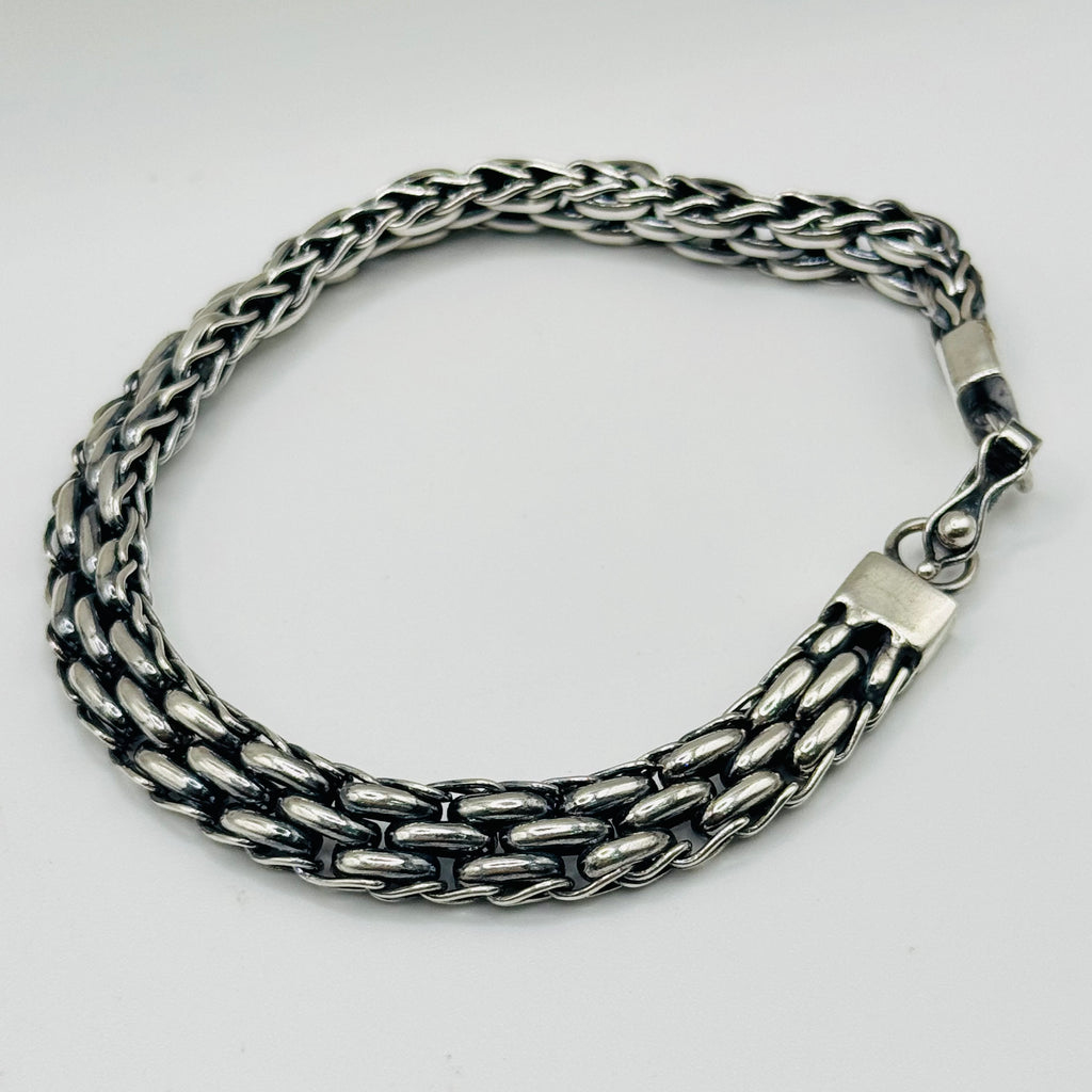 Men's Thick Handmade Sterling Silver 950 Bracelet