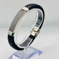 Braided Leather & Sterling Silver 950 Bracelet
