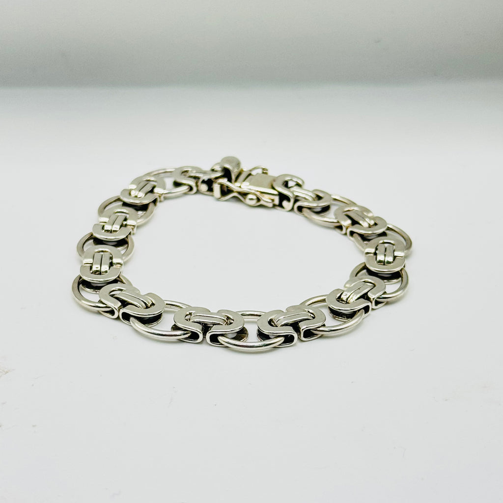 Men's Thick Link Handmade Sterling Silver 950 Bracelet