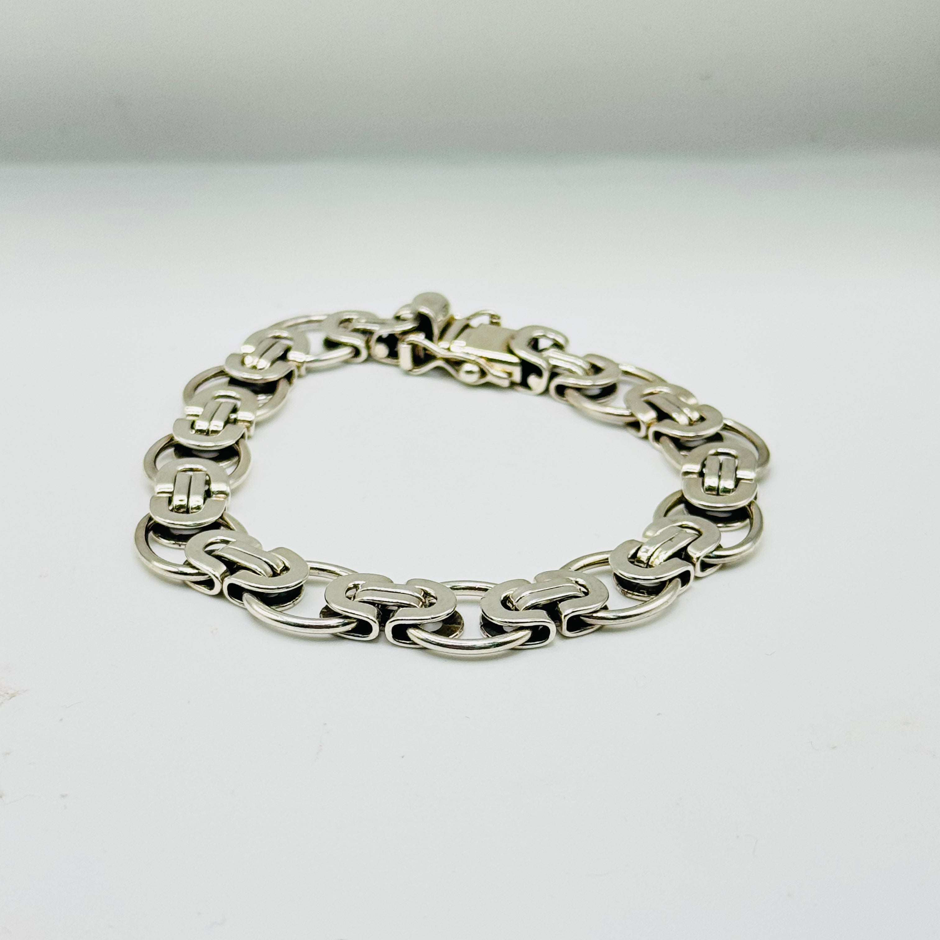Men's Thick Link Handmade Sterling Silver 950 Bracelet