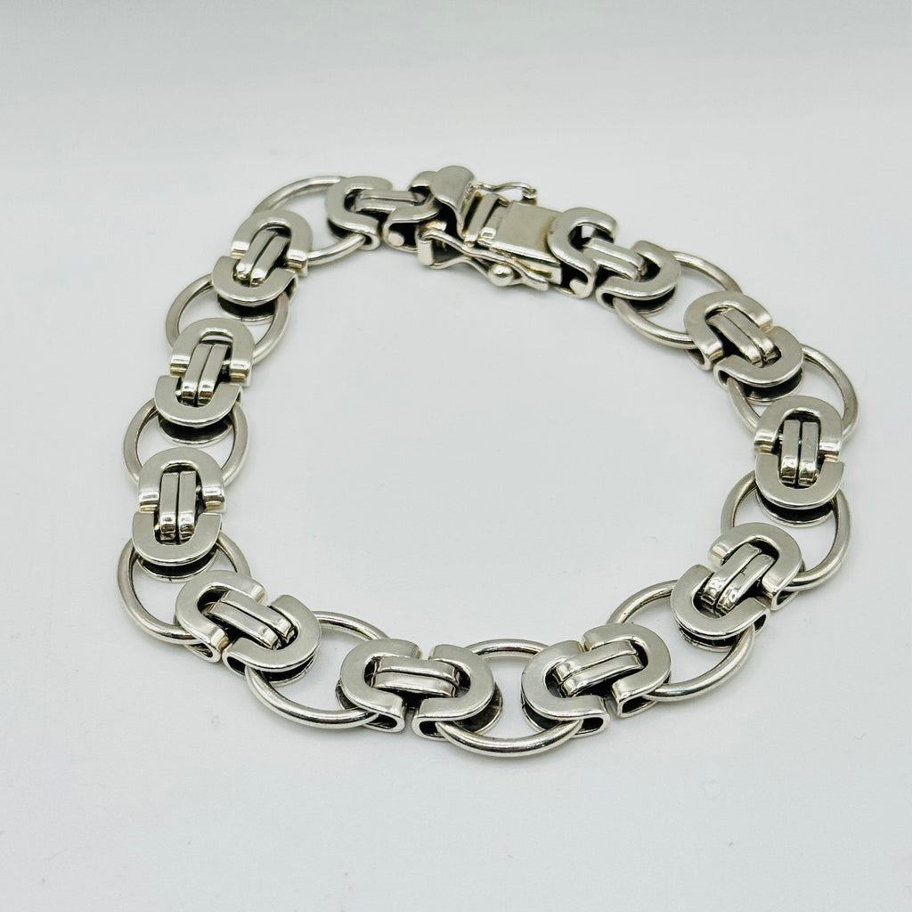 Men's Thick Link Handmade Sterling Silver 950 Bracelet