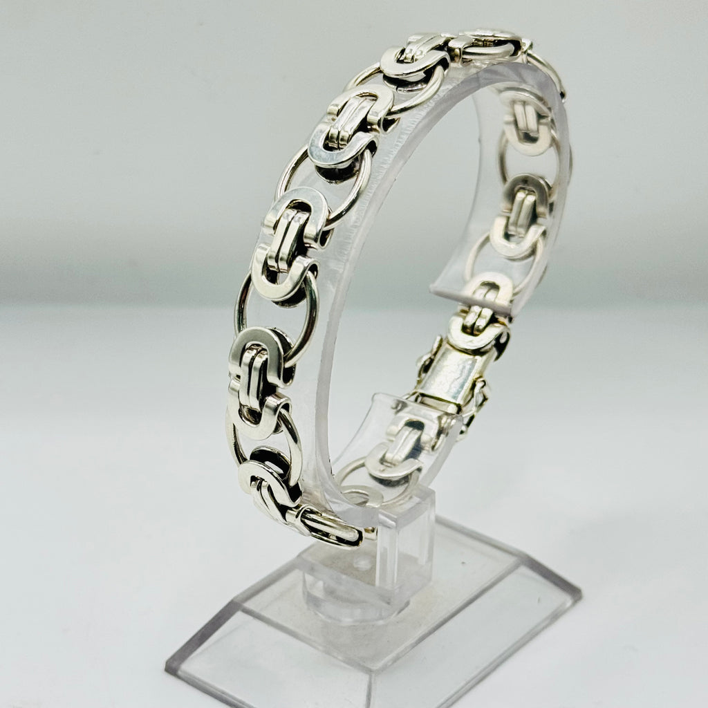 Men's Thick Link Handmade Sterling Silver 950 Bracelet