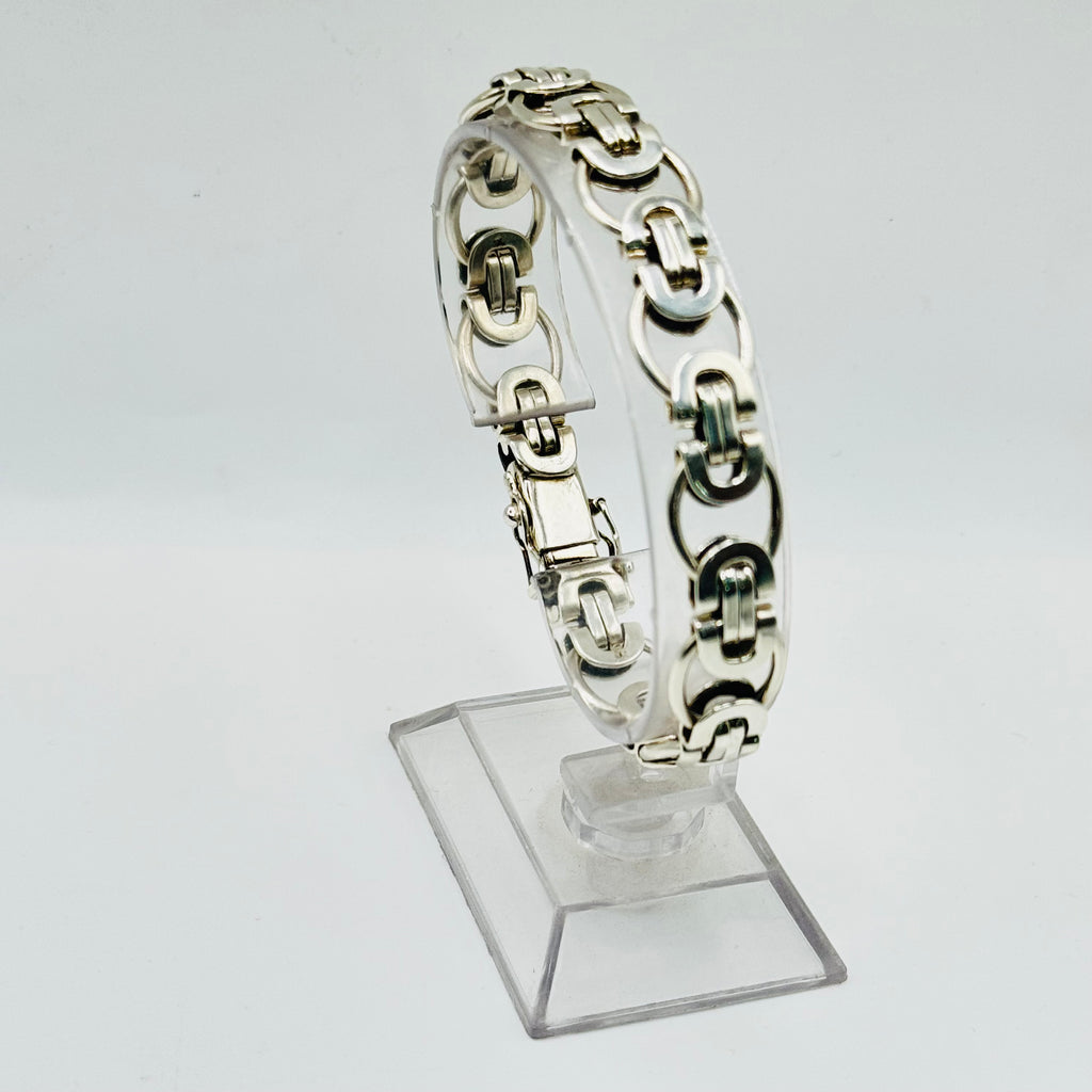 Men's Thick Link Handmade Sterling Silver 950 Bracelet