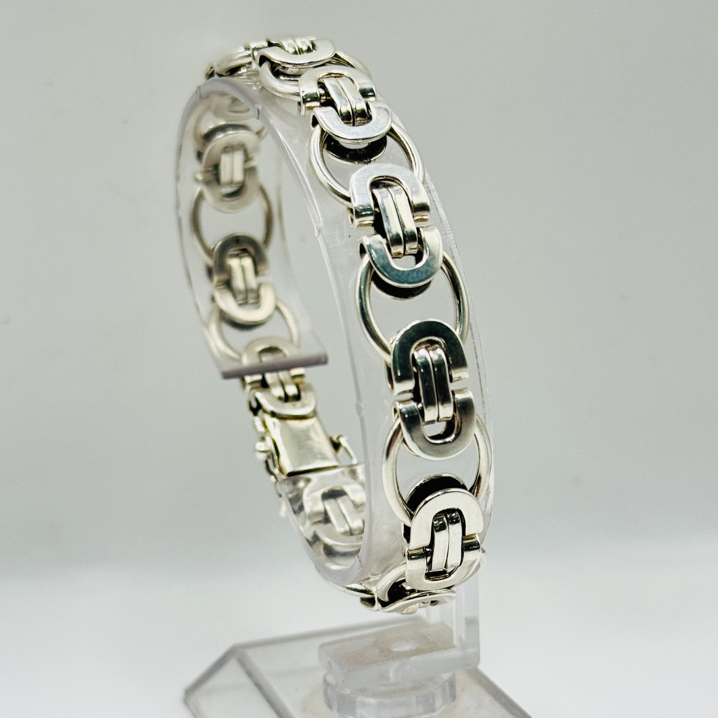 Men's Thick Link Handmade Sterling Silver 950 Bracelet