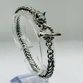 Brazalete de lobo para hombre en plata de ley 950