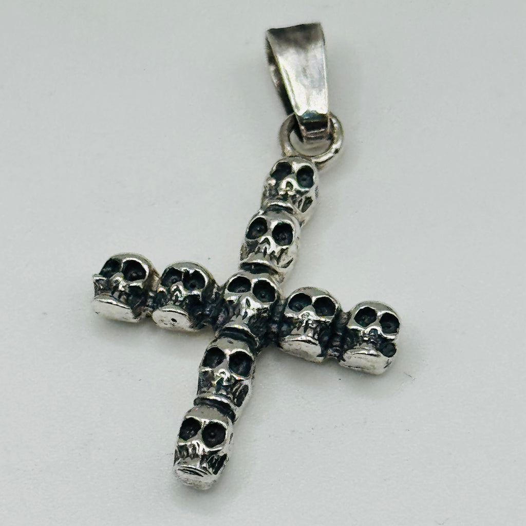Sterling Silver 950 Skull Cross Pendant
