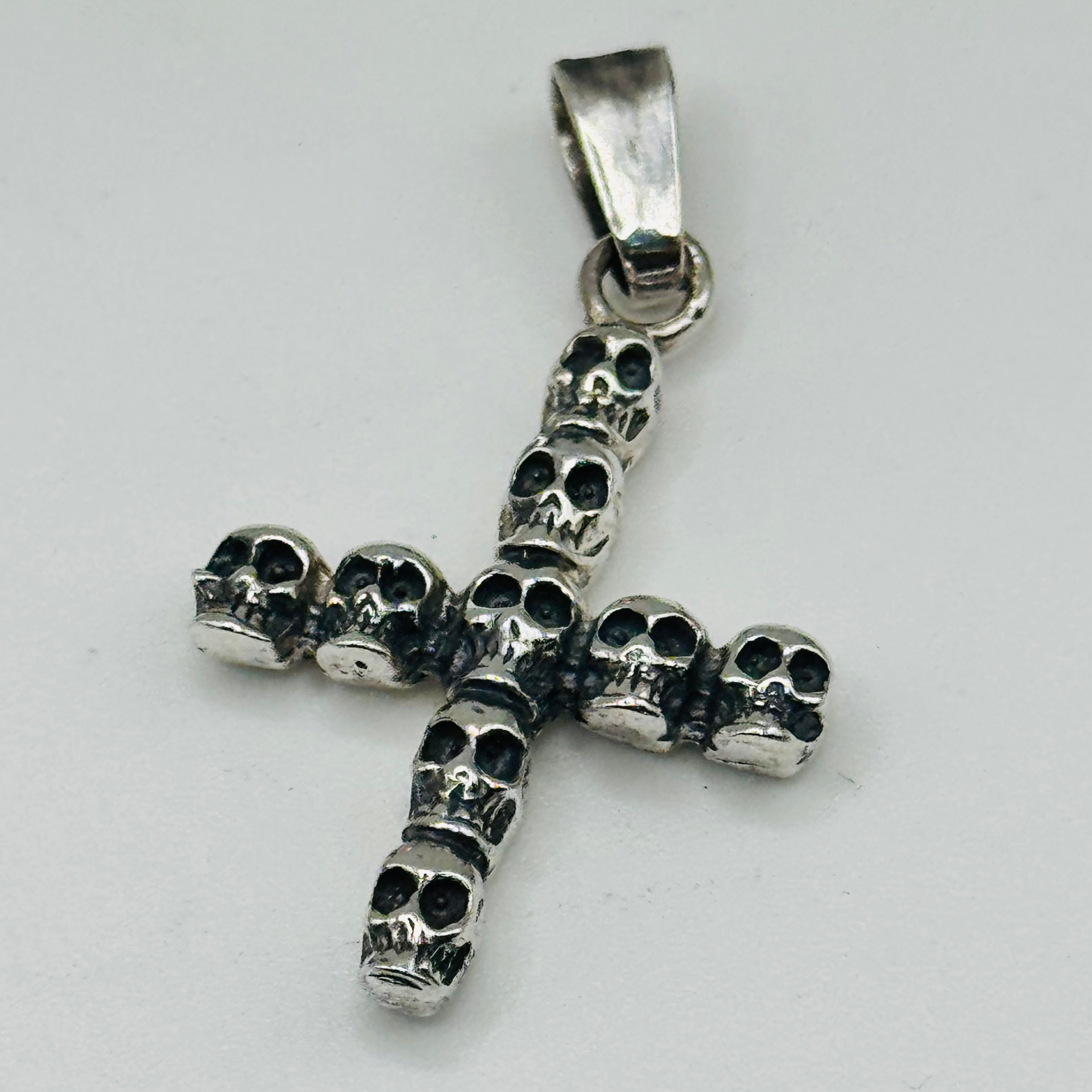 Sterling Silver 950 Skull Cross Pendant