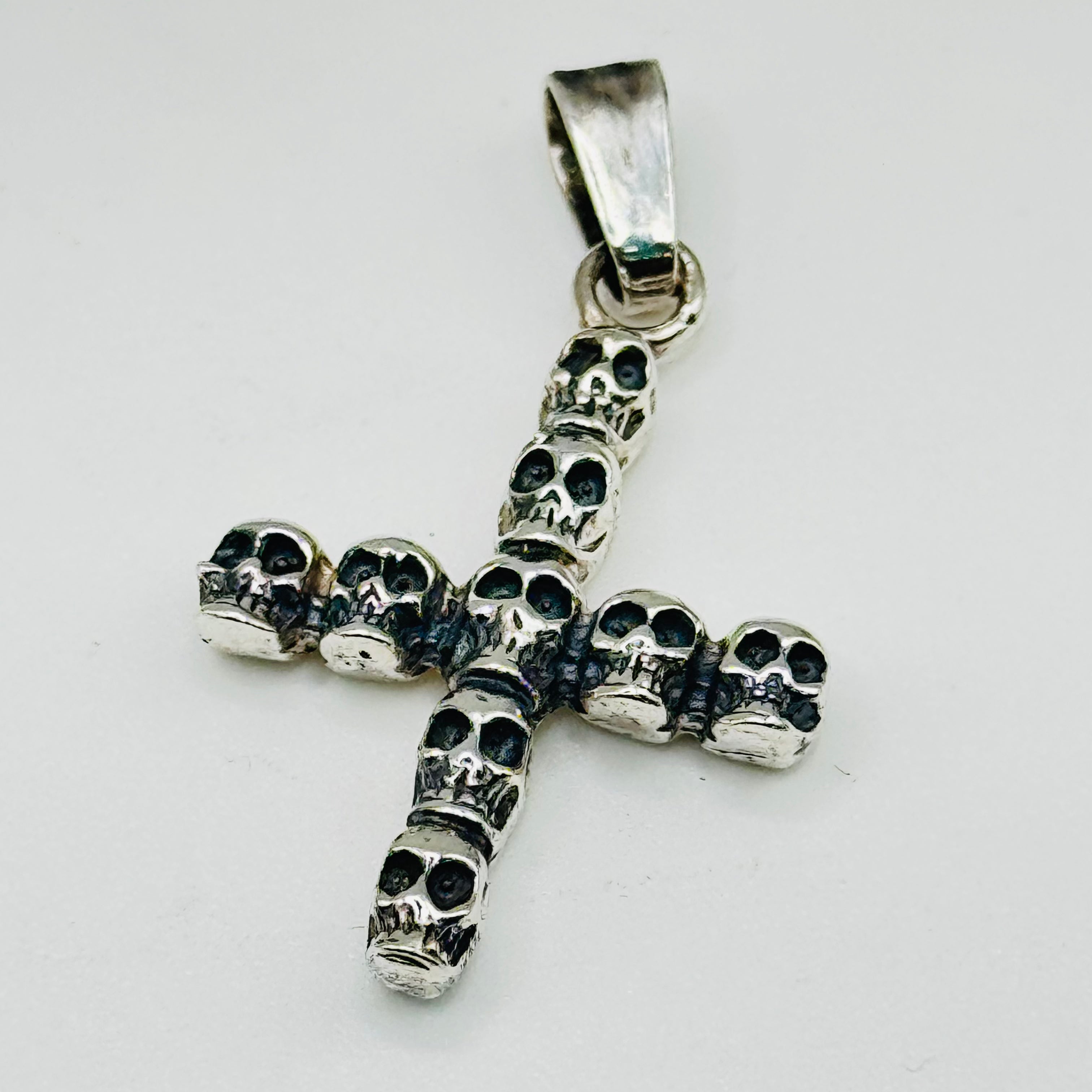 Sterling Silver 950 Skull Cross Pendant