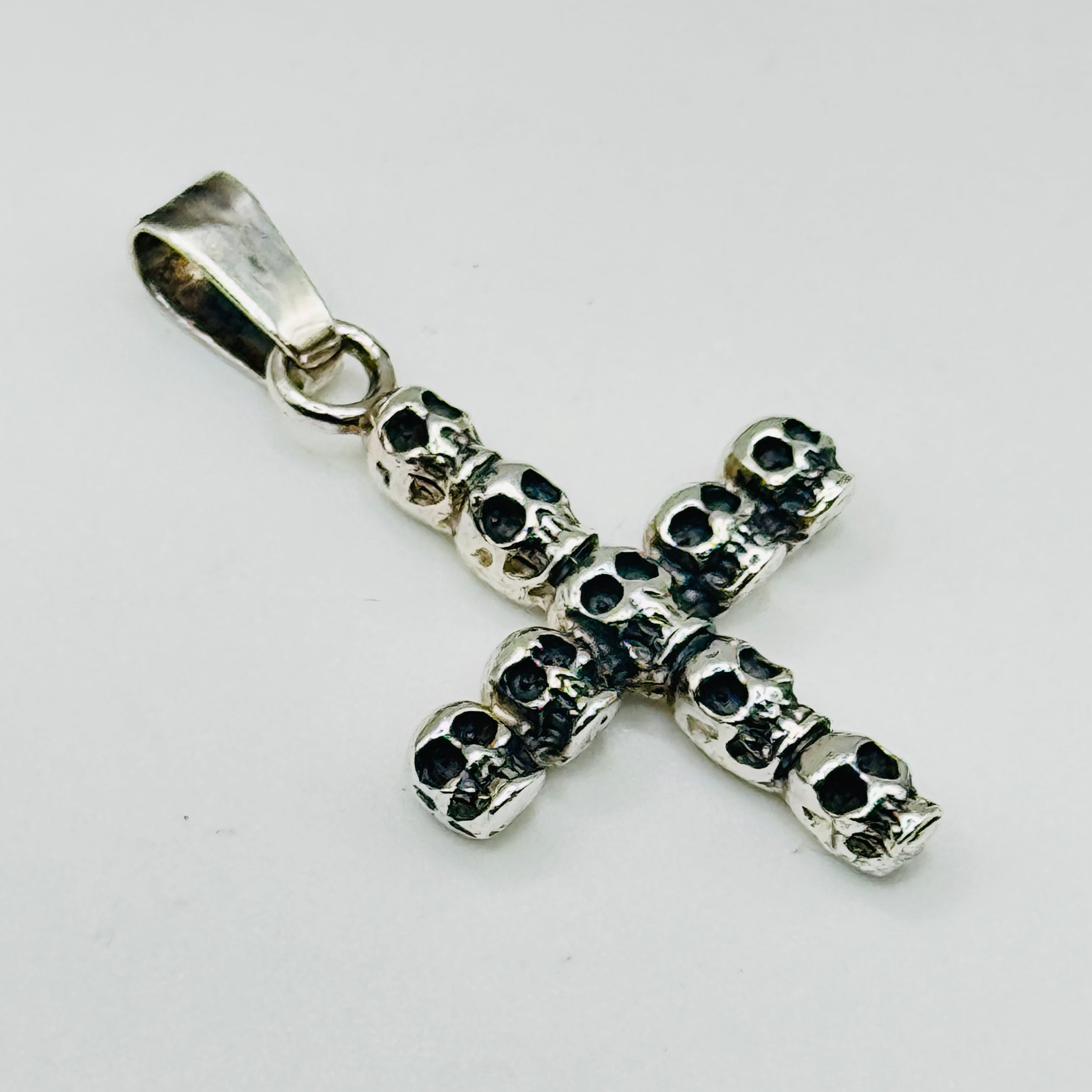 Sterling Silver 950 Skull Cross Pendant