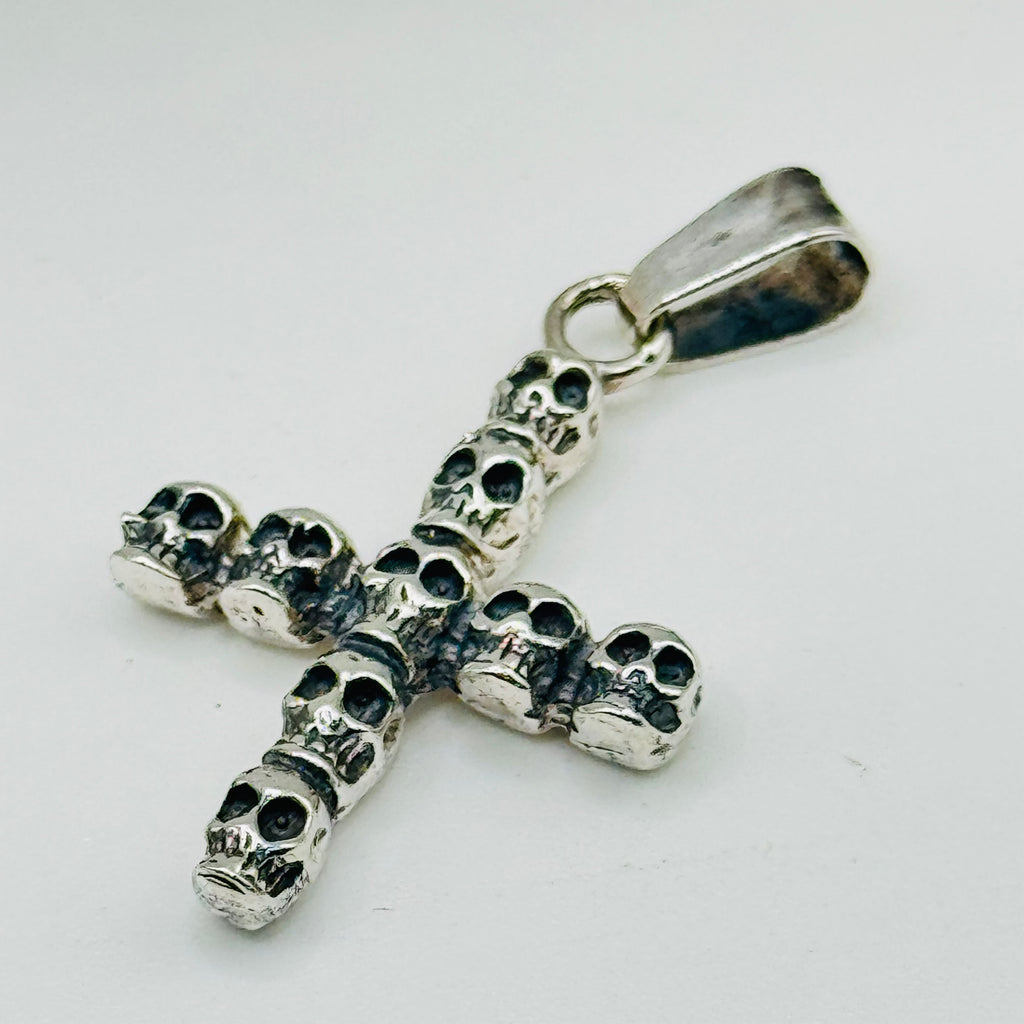 Sterling Silver 950 Skull Cross Pendant